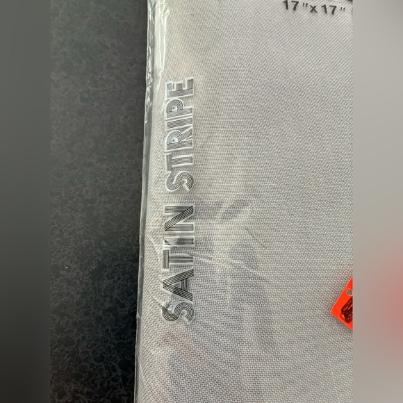 Gray Satin Stripe Cloth Napkins Set(4) - Picture 3 of 5